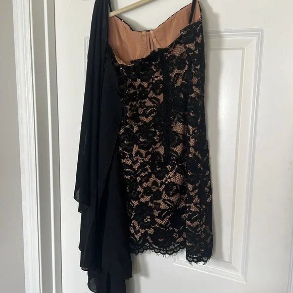 NBD Frannie Mini Dress Black Lace S
